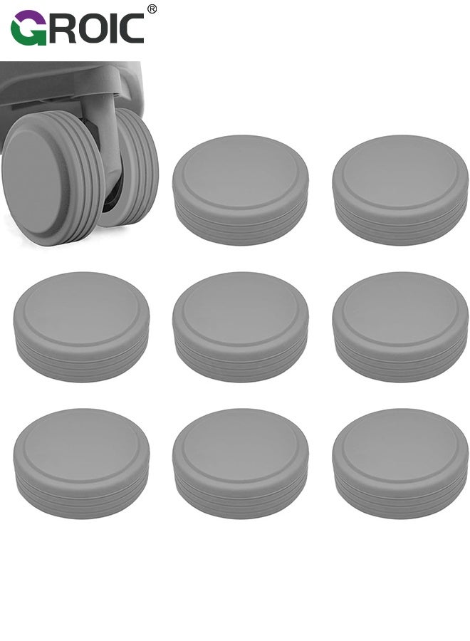 GROIC 8 Pcs Luggage Wheel Covers, Suitable for Swivel wheels, Quiet and Wear-resistant, Reduces Noise and Prevents Scratches, Fits Wheels 2-2.4 Inch Diameter, Full-Wrap Silicone Durable Travel Case Accessories - Image 1